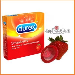 Bao cao su hương dâu Durex Strawberry hộp 3 cái xài có tốt không