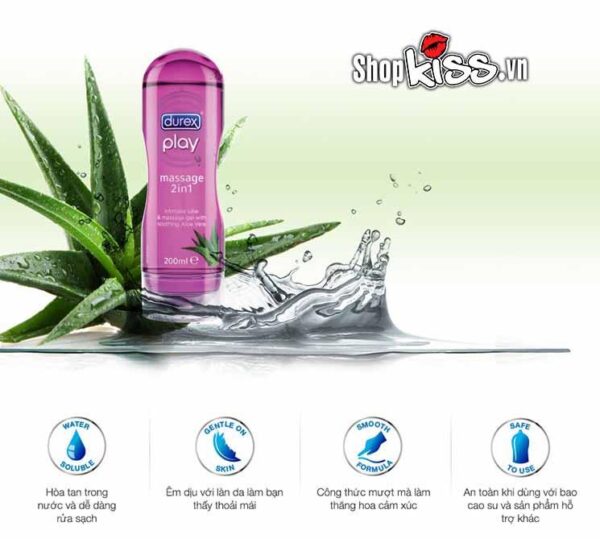 gel chiết xuất từ thiên nhiên gel bôi trơn durex play massage 200ml chính hãng giá rẻ tại tphcm