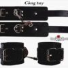 Còng tay còng chân bạo dâm bằng da.