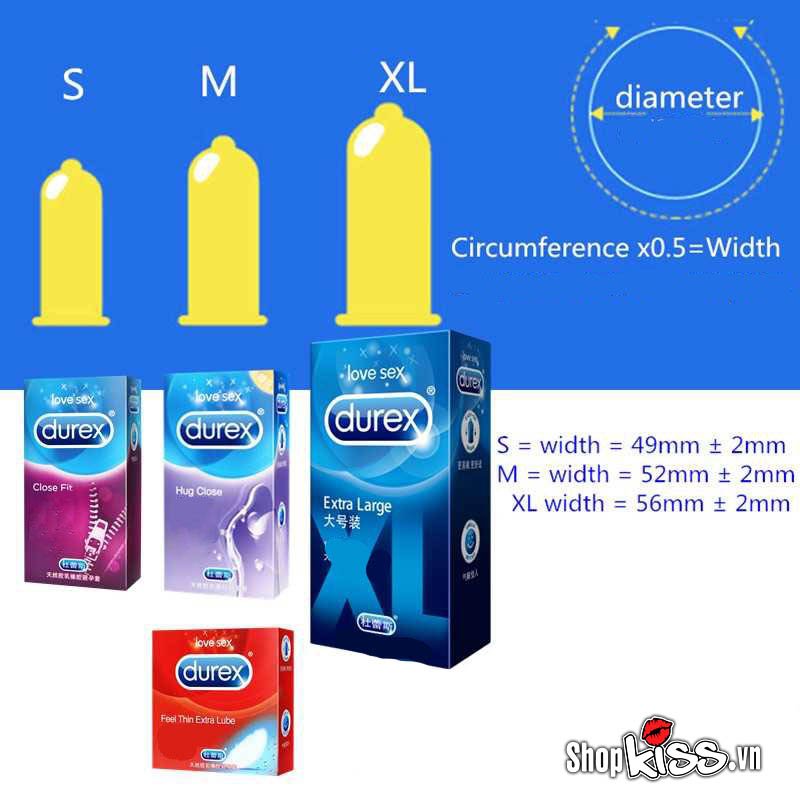 Durex condom measurement and sizes