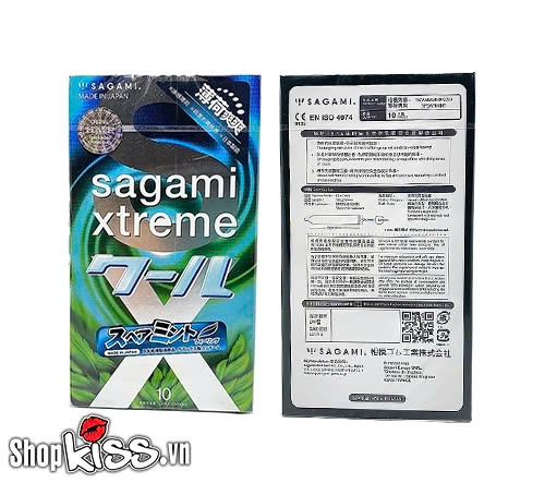 Bao cao su Sagami Xtreme Spearmint Hương Bạc Hà - Hộp 10 cái (SGM05) 15 Bao cao su Sagami Xtreme Spearmint hương bạc hà