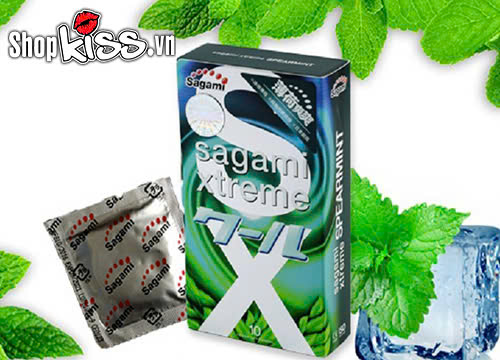 Bao cao su Sagami Xtreme Spearmint Hương Bạc Hà - Hộp 10 cái (SGM05) 12 Bao cao su Sagami Xtreme Spearmint mua ở đâu