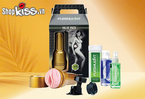 Combo sextoy cho nam: Âm đạo giả + Gel bôi trơn + Dung dịch vệ sinh 2 Combo sextoy cho nam độc thân