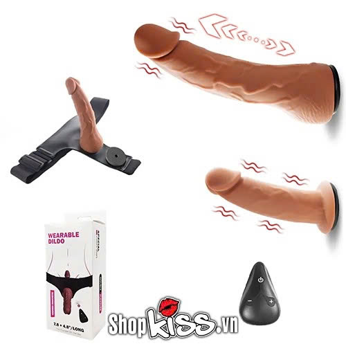 Đai đeo có 2 dương vật rung thụt Yeain Double Wings tại shopkiss