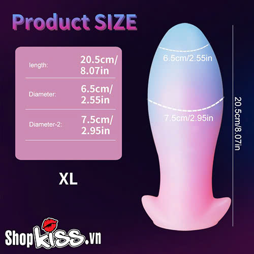 Phích cắm hậu môn cỡ lớn có dạ quang phát sáng (HM77X - HM77XA) 13 Phích cắm hậu môn cỡ lớn có dạ quang phát sáng tại sài gòn