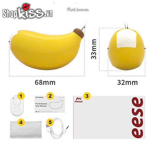 Trứng rung tình yêu hình trái chuối Meese Punk Banana (CHUOI6) 10 Trứng rung tình yêu hình trái chuối Meese Punk Banana tại sài gòn