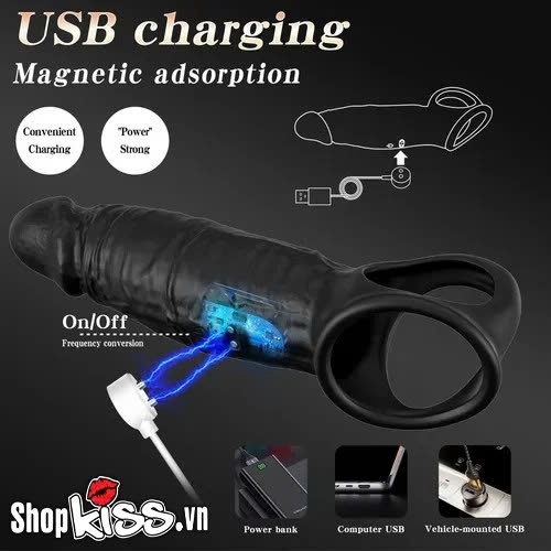 Bao đôn dên hình dương vật có rung kéo dài thời gian (BD56) 18 Bao đôn dên hình dương vật có rung kéo dài thời gian mua ở đâu