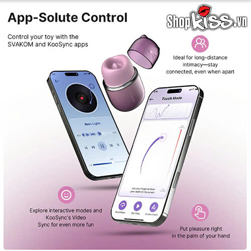 Máy kích thích âm vật rung liếm hút Svakom Klitty – Điều khiển qua app (DC90KT) 22 Máy kích thích âm vật rung liếm hút Svakom Klitty giá tốt